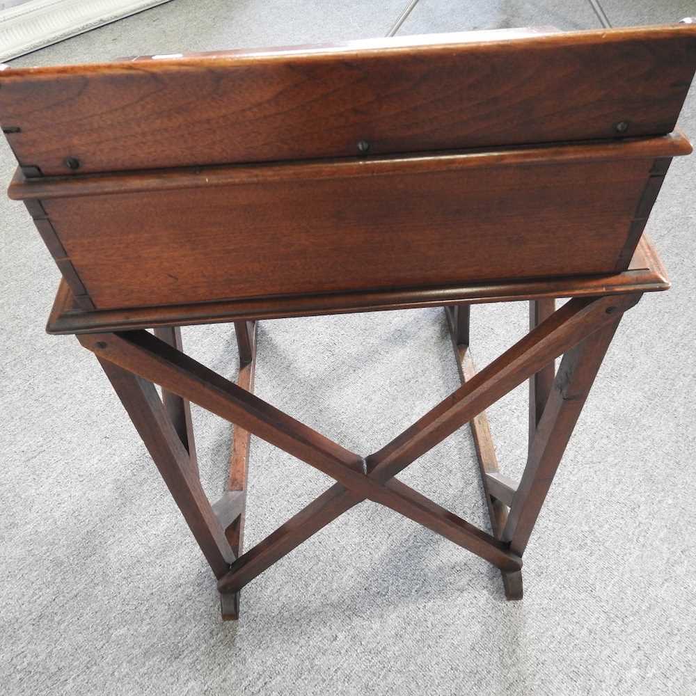 An early 20th century Welsh Methodist's wooden school desk, with a hinged writing surface 44w x - Image 6 of 6