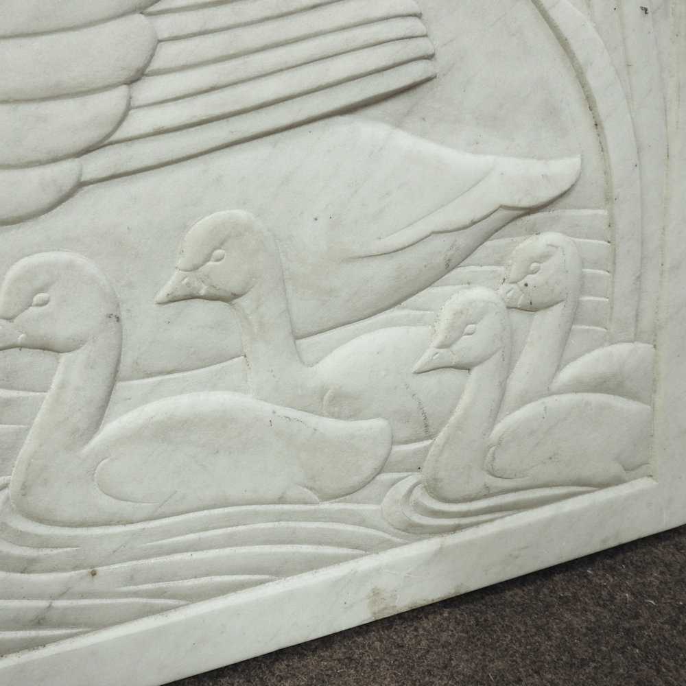 ARR Rosamund Mary Beatrice Fletcher, 1908-1993, a bas relief sculpture panel of swans, carved - Image 6 of 11