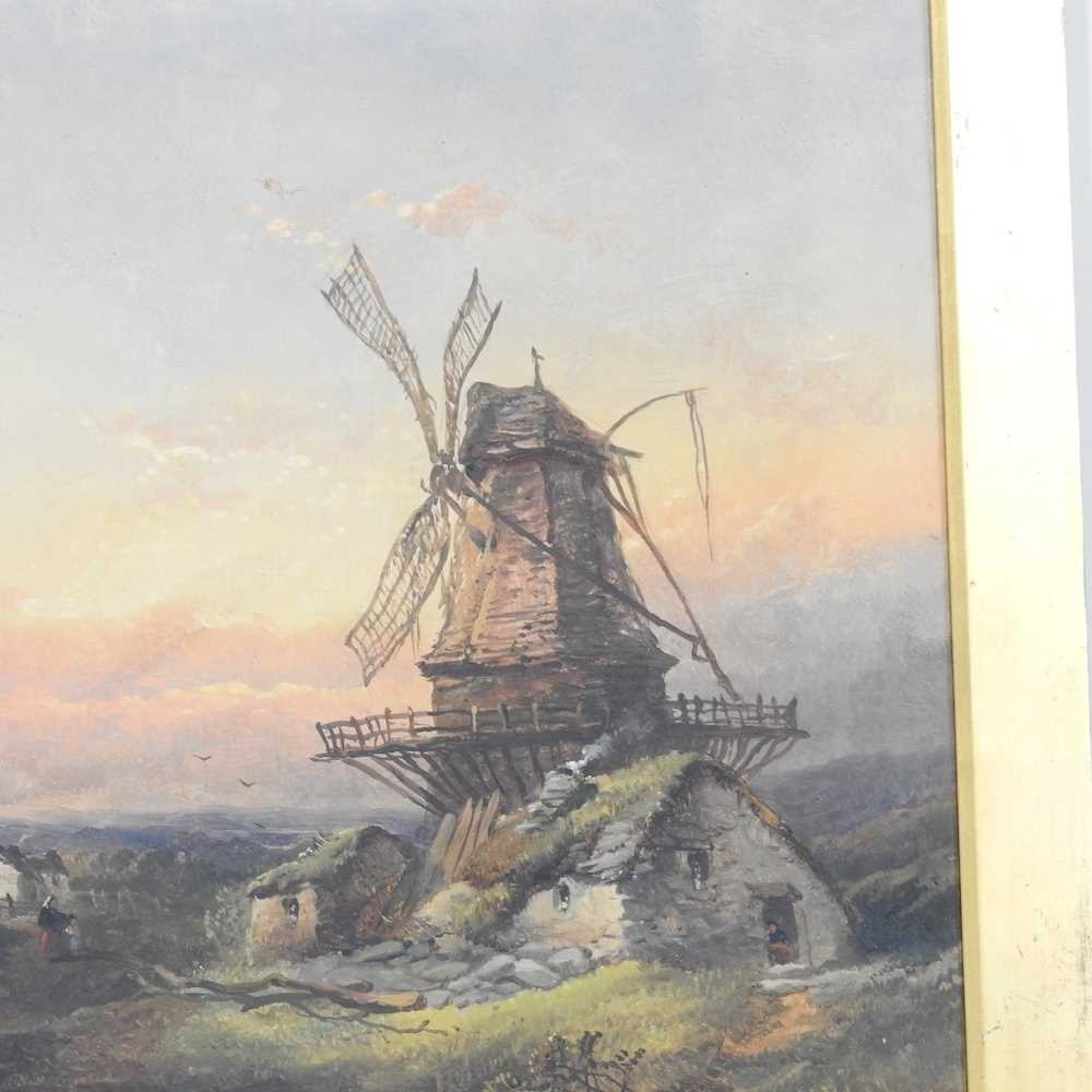 Joseph Horler, 1809-1887, landscape with mill and a cottage, signed oil on canvas, 55 x 45cm - Image 3 of 5