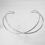 A George Jensen silver Alliance neck ring or choker, of crossover design, designed by Allan