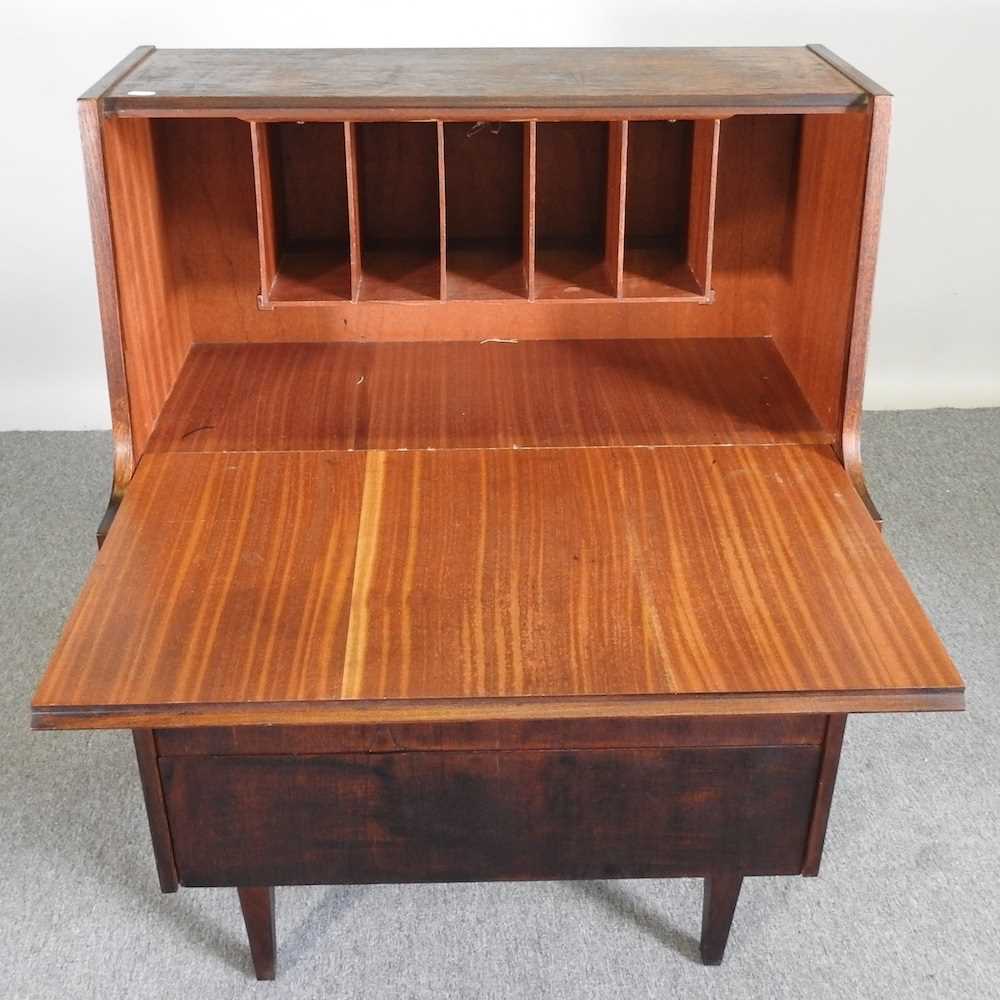 Attributed to Robert Heritage, a 1960's hardwood secretaire, with a hinged fall, on tapered legs 76w - Image 3 of 4