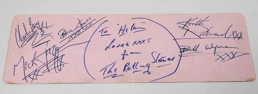 A page from an autograph book with the signatures of The Rolling Stones, Brian Jones, Keith - Image 4 of 6