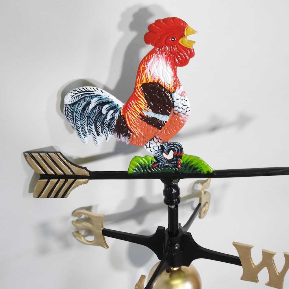 A metal cockerel weather vane, 110cm high - Image 3 of 3