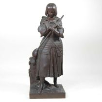 Marie Christine D'Orleans, 1813-1839, Joan of Arc, shown standing with her head bowed, bronze,
