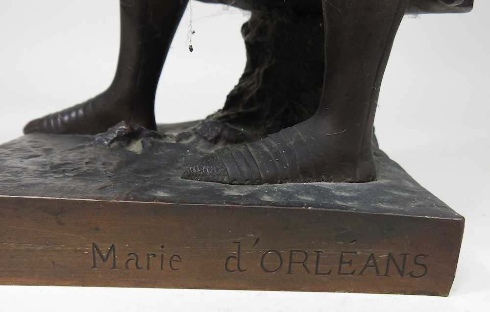 Marie Christine D'Orleans, 1813-1839, Joan of Arc, shown standing with her head bowed, bronze, - Bild 7 aus 7