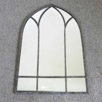 A small gothic wall mirror, 82 x 49cm
