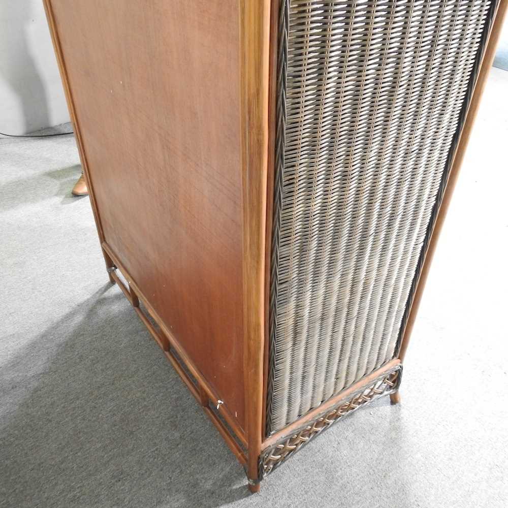 A wicker double wardrobe, with a drawer below 108w x 59d x 193h cm - Image 2 of 4
