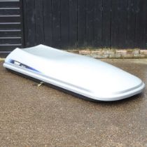 A Thule Alpine 900 car roof box, 209cm long, with keys