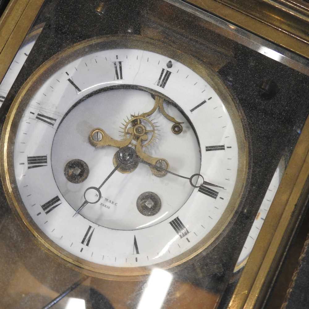 A 19th century four glass mantel clock, for restoration, together with a collection of clock parts - Image 2 of 6