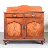 A Victorian mahogany chiffonier, with a gallery back 105w x 50d x 100h cm
