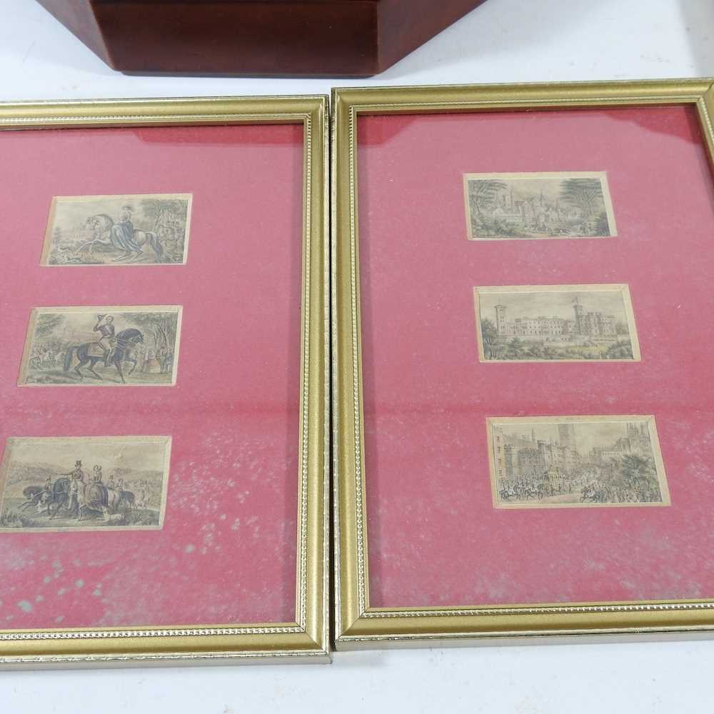 A collection of Victorian miniature engravings, together with an early 20th century Chinese carved - Image 4 of 5