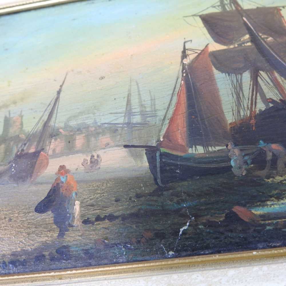 George Callow, act. 1858-1873, coastal scenes with fishing vessels, signed oil on panel, each 12 x - Image 5 of 6