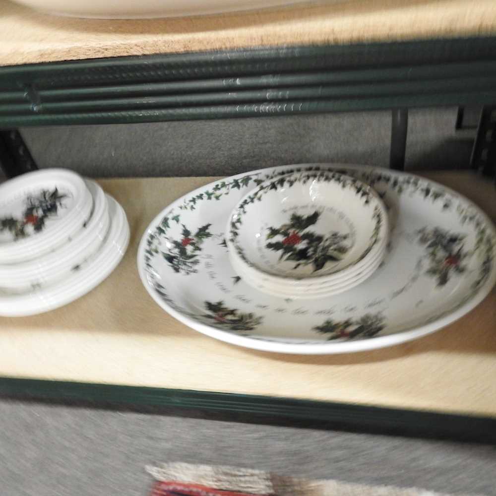 A collection of Portmeirion Christmas pattern table wares, to include serving platters, bowls and - Image 6 of 10