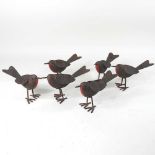 Six tinplate models of robins (6)