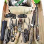 A collection of various hand tools, to include knives