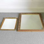 A modern gilt framed wall mirror, 101 x 131cm, together with another smaller (2)