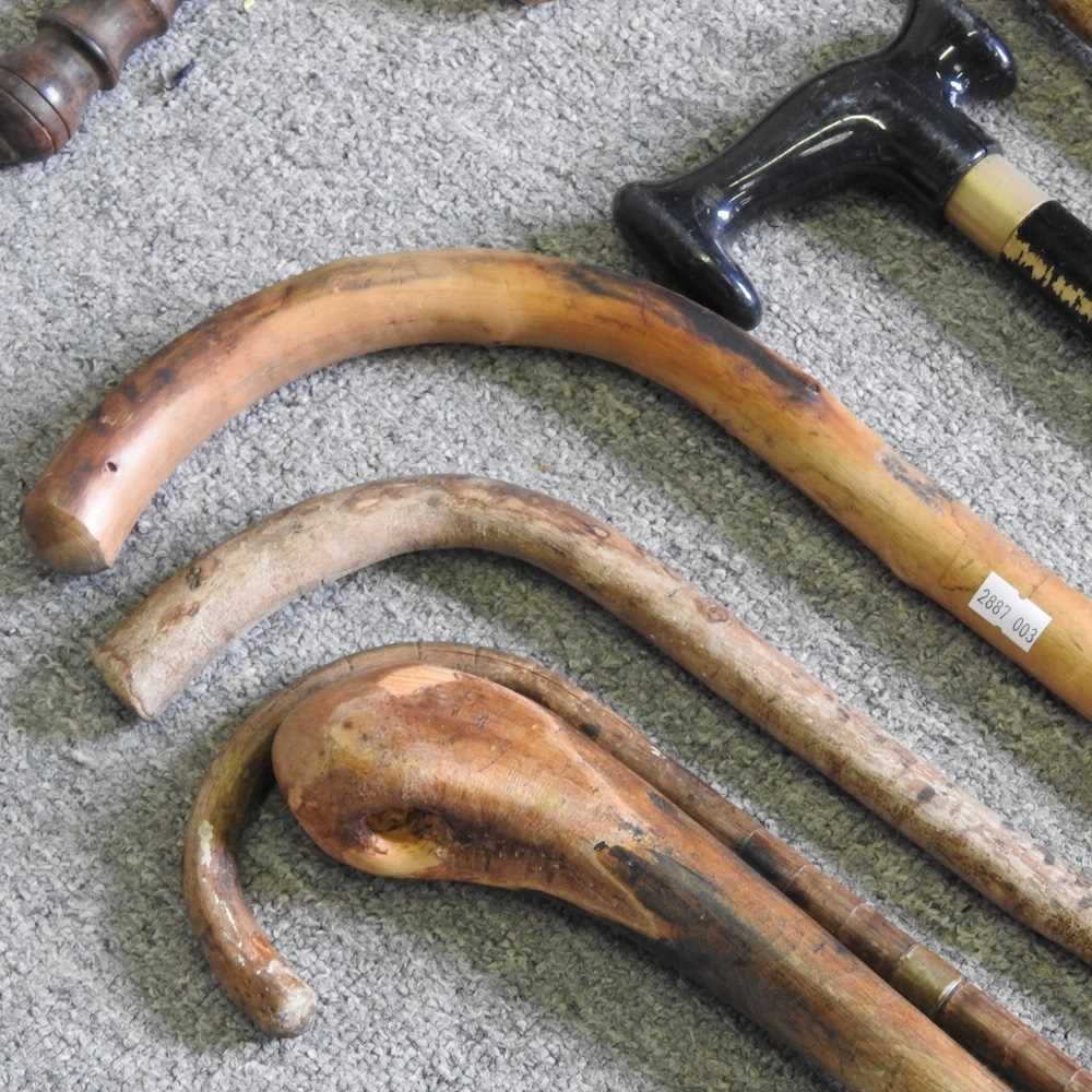 A collection of walking sticks, together with a truncheon and a vintage loud hailer - Image 3 of 6