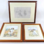 Mandy Dearsley, 20th century, A Good Retrieve, signed watercolour, 24 x 19cm, together with two