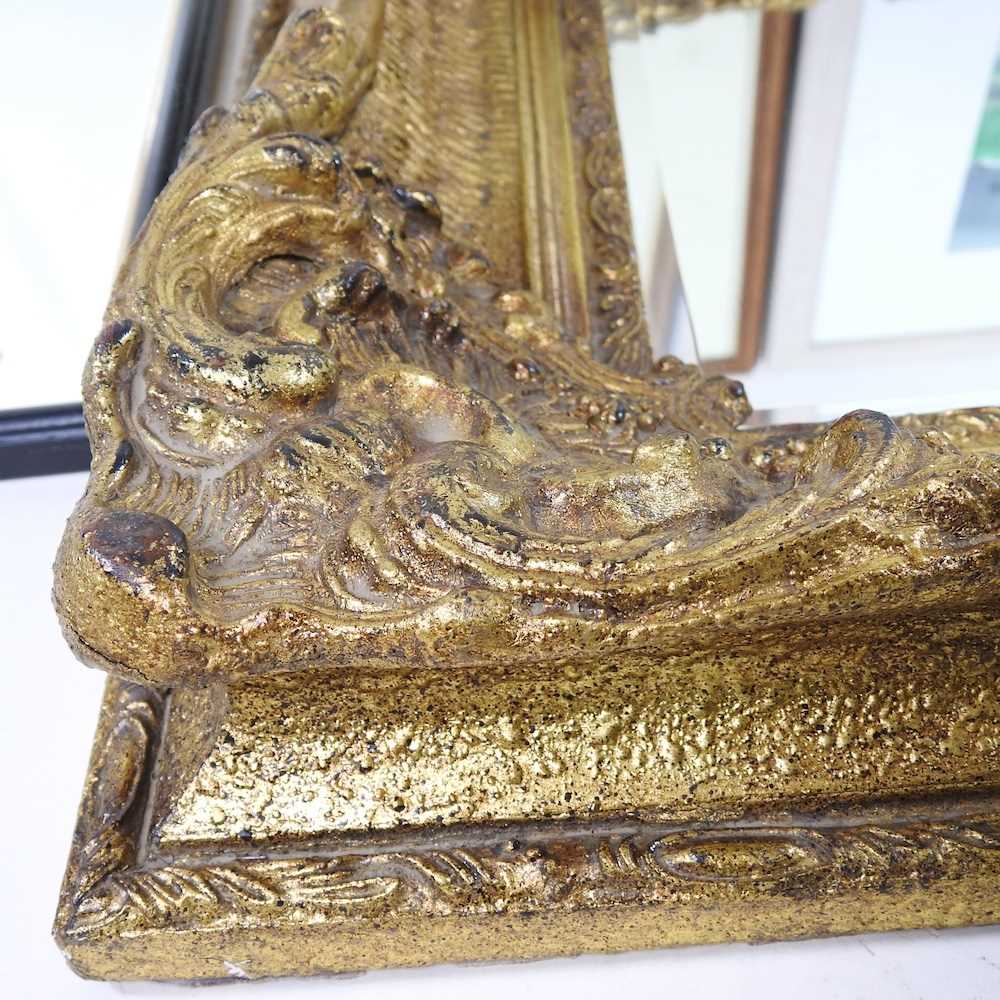 A small ornate gilt framed wall mirror, 42 x 38cm, together with a collection of pictures (5) - Image 5 of 5