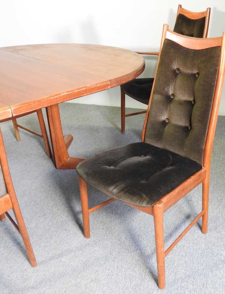 A 1960's McIntosh teak extending dining table, with two additional leaves, together with a set of - Image 4 of 6