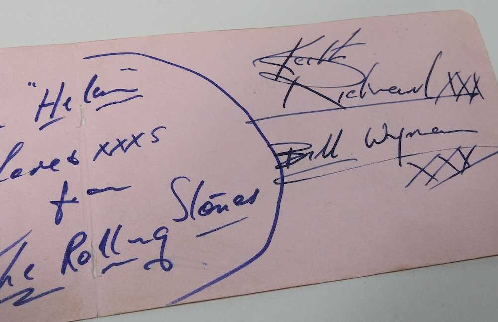 A page from an autograph book with the signatures of The Rolling Stones, Brian Jones, Keith - Image 6 of 6