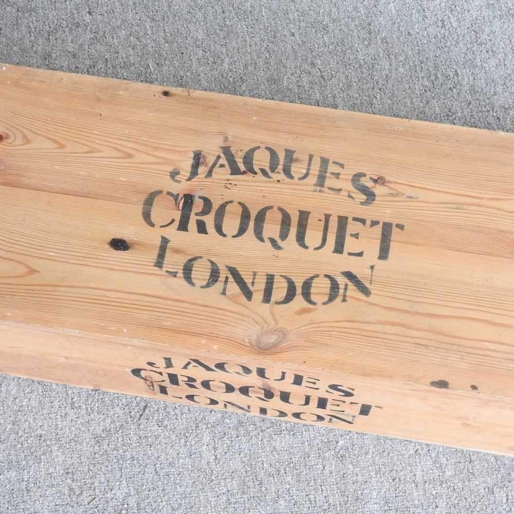 A Jaques croquet set, in a wooden box 107w x 27d x 19h cm Overall condition is used, but complete - Bild 2 aus 5