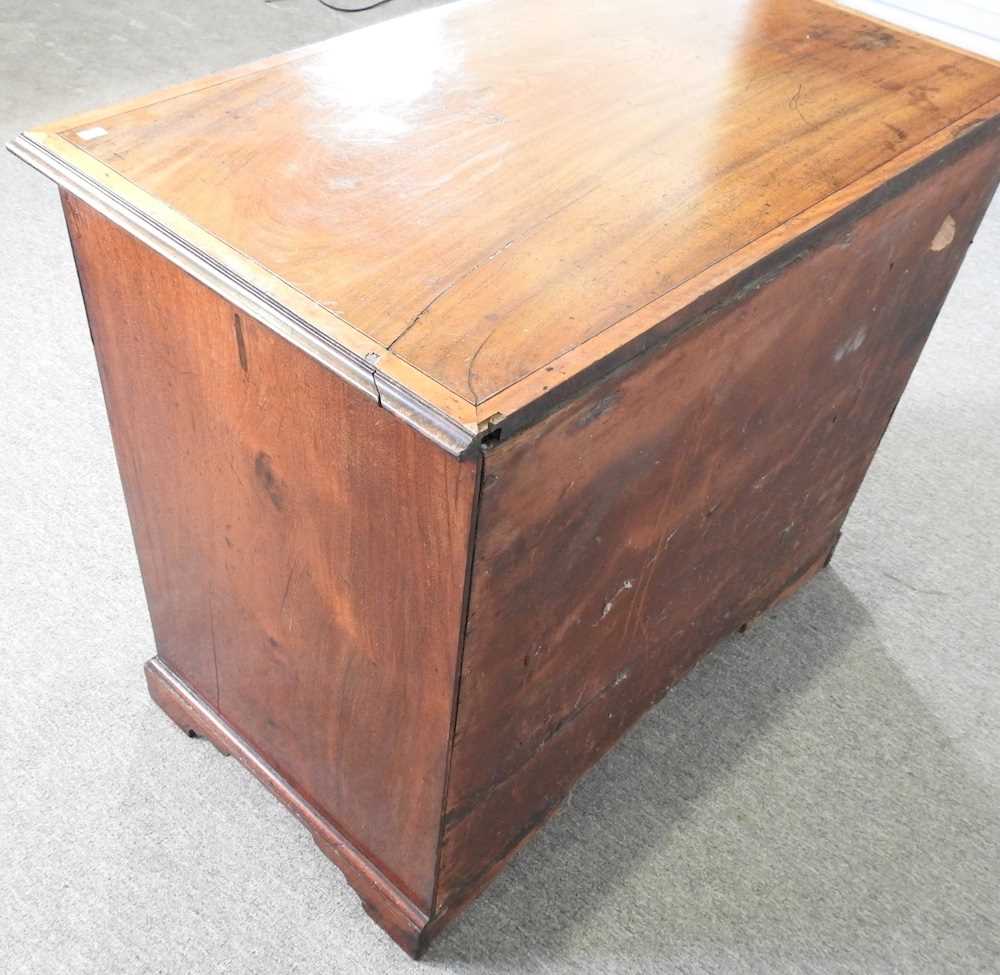 A 19th century mahogany, inlaid and crossbanded kneehole desk, on bracket feet 91w x 53d x 77h cm - Image 4 of 4