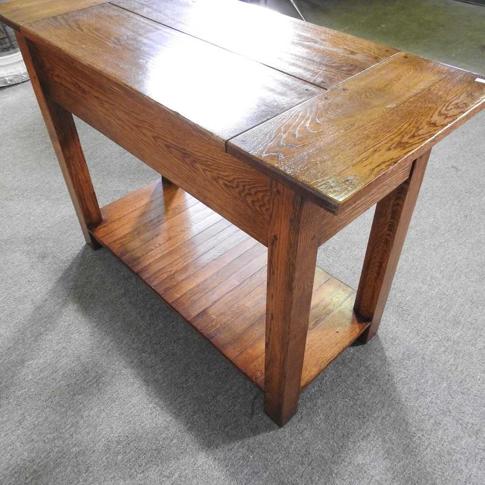 A modern oak side table, with an undertier 108w x 45d x 75h cm - Image 2 of 4