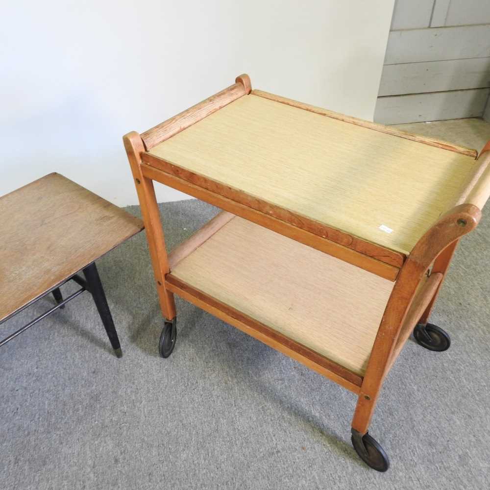 A 1970's G plan style teak coffee table, 122cm wide, together with a Sophie hostess trolley (2) - Image 3 of 4