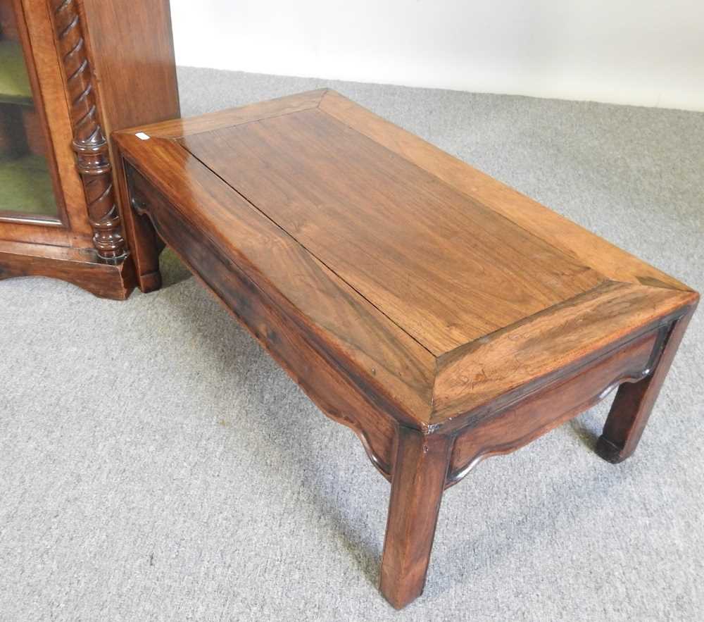 A Victorian burr walnut serpentine pier cabinet, with a fret carved gallery, 59cm wide, together - Image 3 of 6