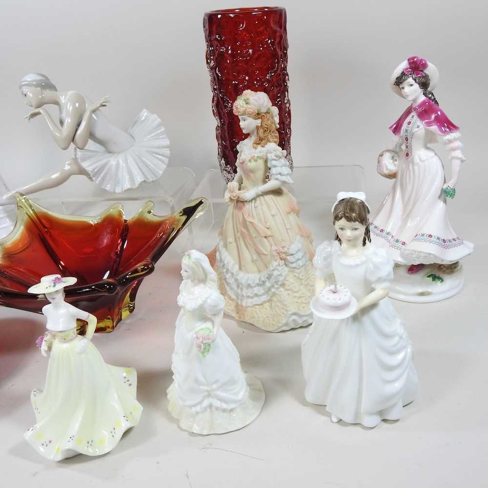 A Lladro figure of a dancer, together with a collection of Royal Doulton, other figures and Murano - Image 3 of 9