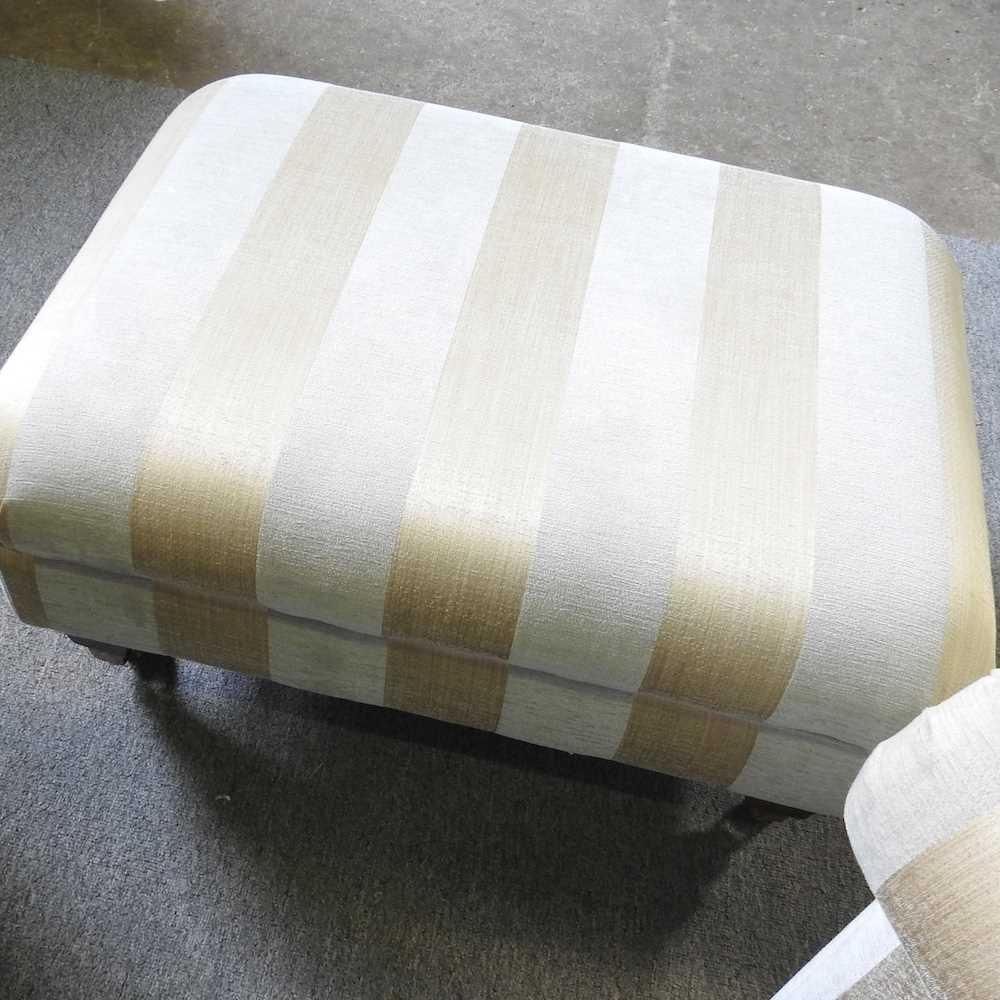 An Alston cream and gold striped two seater sofa, 200cm, together with a pair of matching - Image 8 of 10