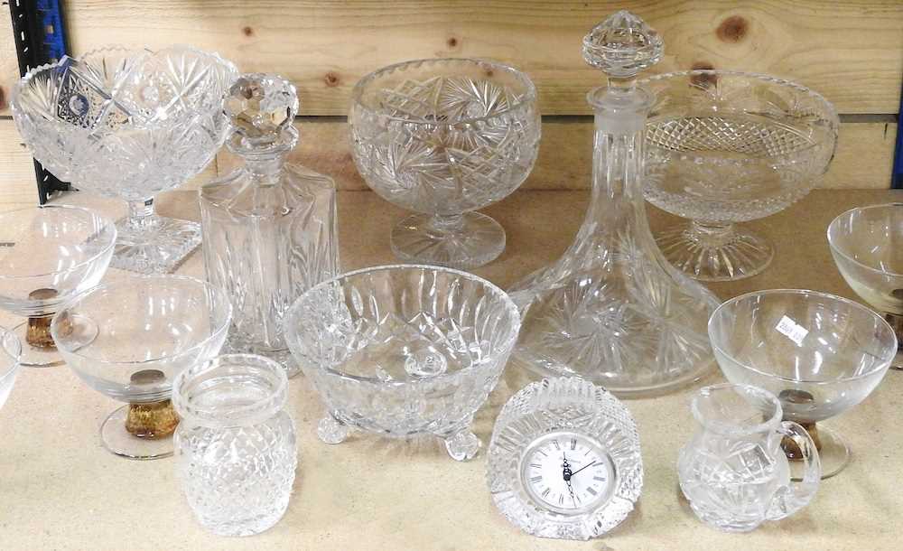 A cut glass ship's decanter, together with various glassware, to include bowls - Bild 3 aus 5