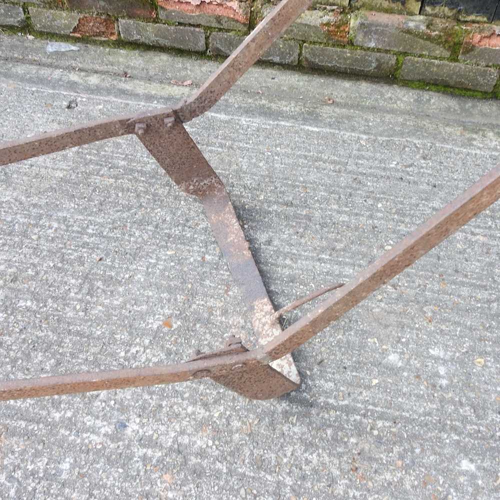 A 19th century iron hand plough, 300cm long - Image 5 of 5