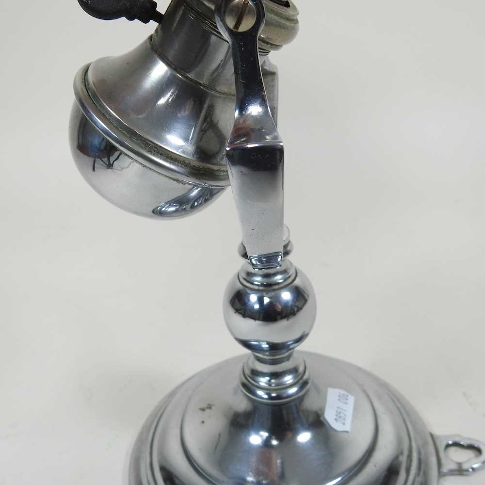 An early 20th century chrome ship's table lamp, with a gimbal fitting, 23cm high - Image 4 of 6