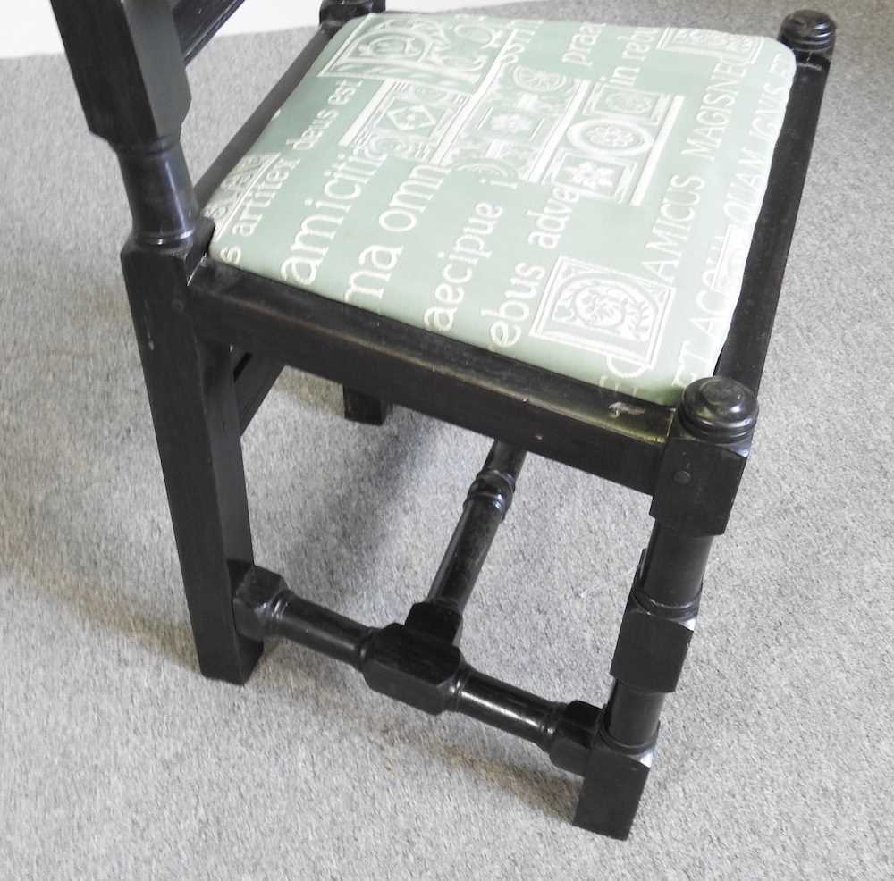 A 17th century style carved ebony and upholstered high back side chair Overall condition is usable - Bild 2 aus 6