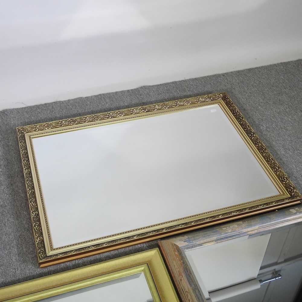 A gilt framed wall mirror, 96 x 68cm, together with two others (3) - Image 2 of 4