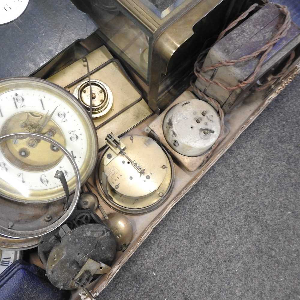 A 19th century four glass mantel clock, for restoration, together with a collection of clock parts - Image 5 of 6