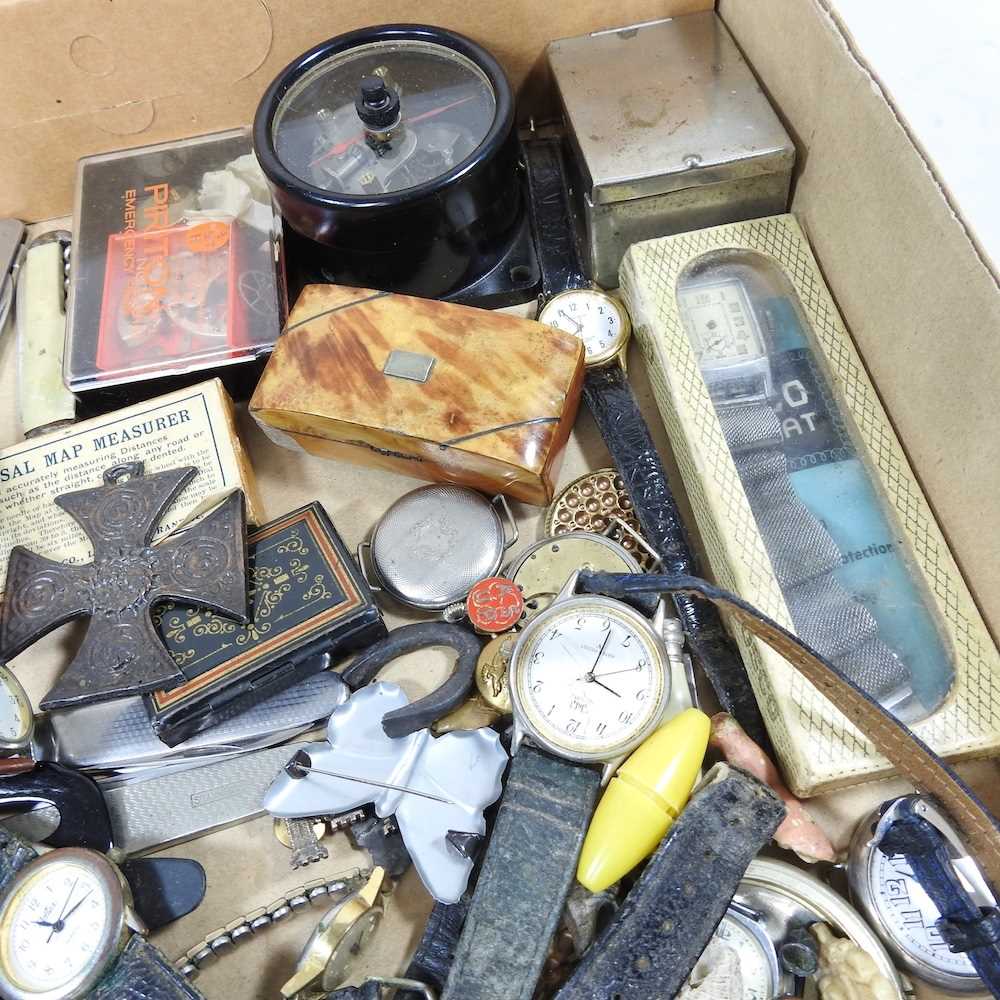 A collection of pocket watch parts, wristwatches and other items - Image 4 of 5