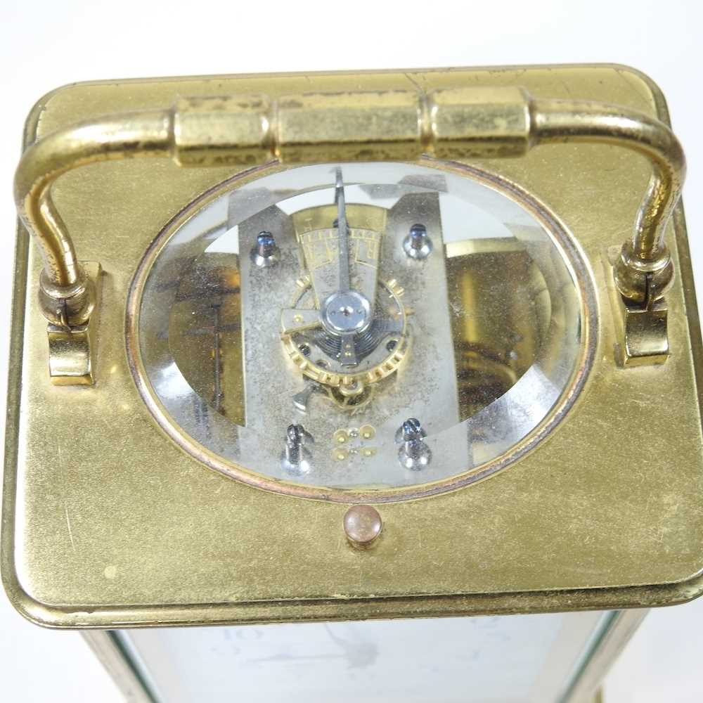 A 19th century brass cased carriage clock, the dial signed Elkington & Co Ltd, Paris, with push - Image 3 of 5