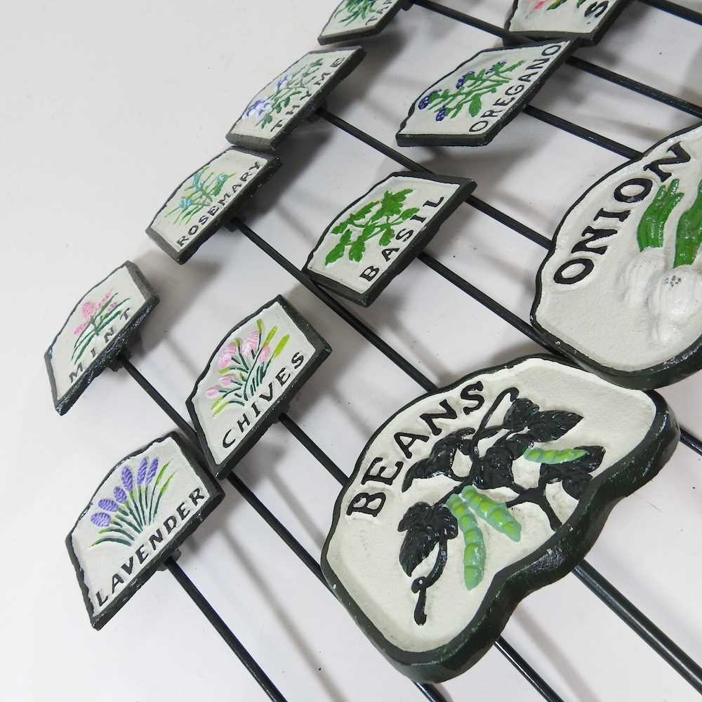 A set of six painted metal salad markers, six vegetable and ten herb markers - Image 3 of 4