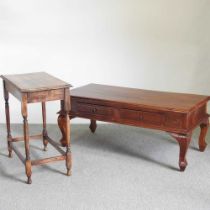 An Ancient Mariner hardwood coffee table, together with a 1920's oak occasional table, 68cm wide (