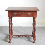 A Jaycee hardwood lowboy, of 17th century style, on turned legs 66w x 45d x 72h cm