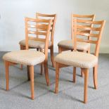 A set of four modern Ercol dining chairs, with upholstered seats (4)