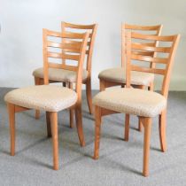 A set of four modern Ercol dining chairs, with upholstered seats (4)