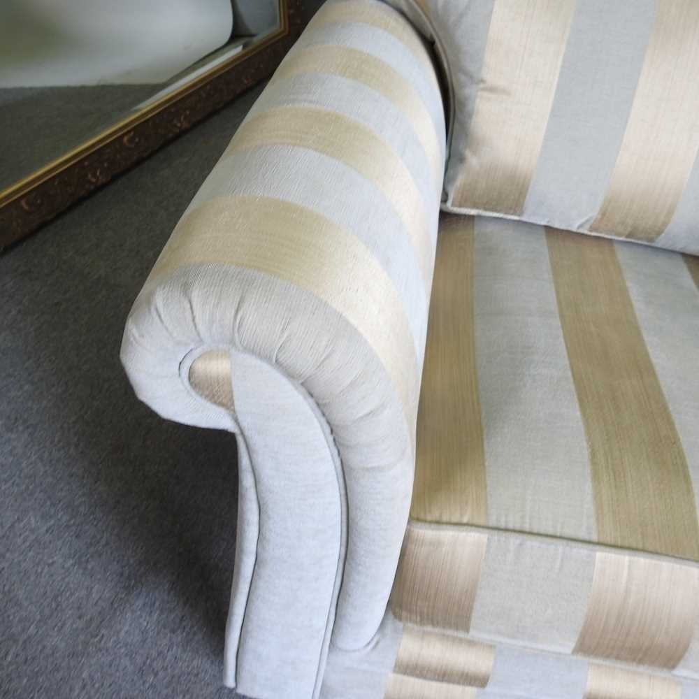 An Alston cream and gold striped two seater sofa, 200cm, together with a pair of matching - Image 2 of 10