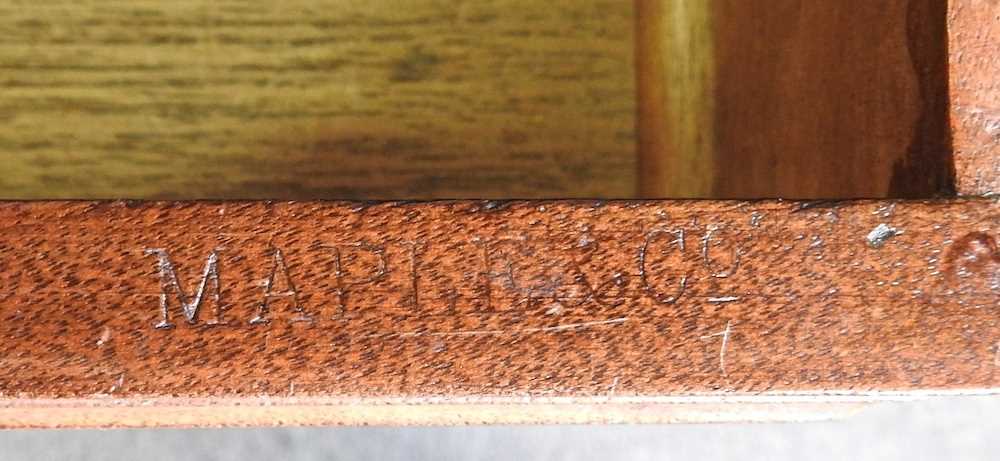 An Edwardian walnut pedestal desk, with an inset top, containing nine short drawers 122w x 68d x 78h - Bild 4 aus 5