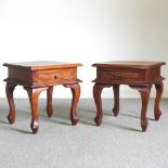 A pair of Ancient Mariner side tables (2) 45w x 45d x 50h cm Overall condition is clean, but with