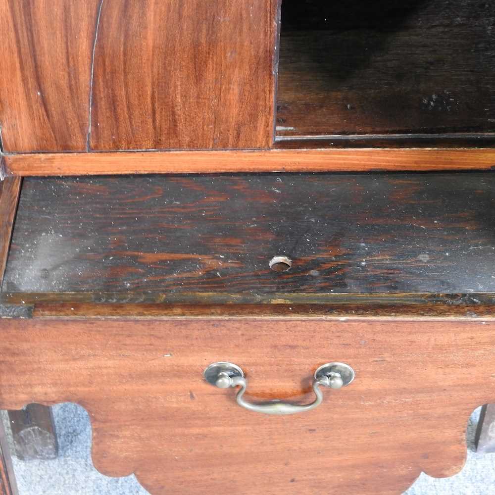 A George III style mahogany tray top commode, with a gallery back 55w x 46d x 76h cm - Image 6 of 6