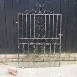 A painted wrought iron garden gate 87w x 127h cm